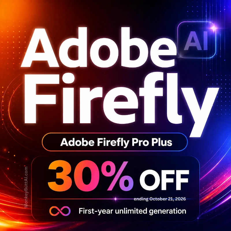 Special offer for Adobe Firefly at 30 percent off