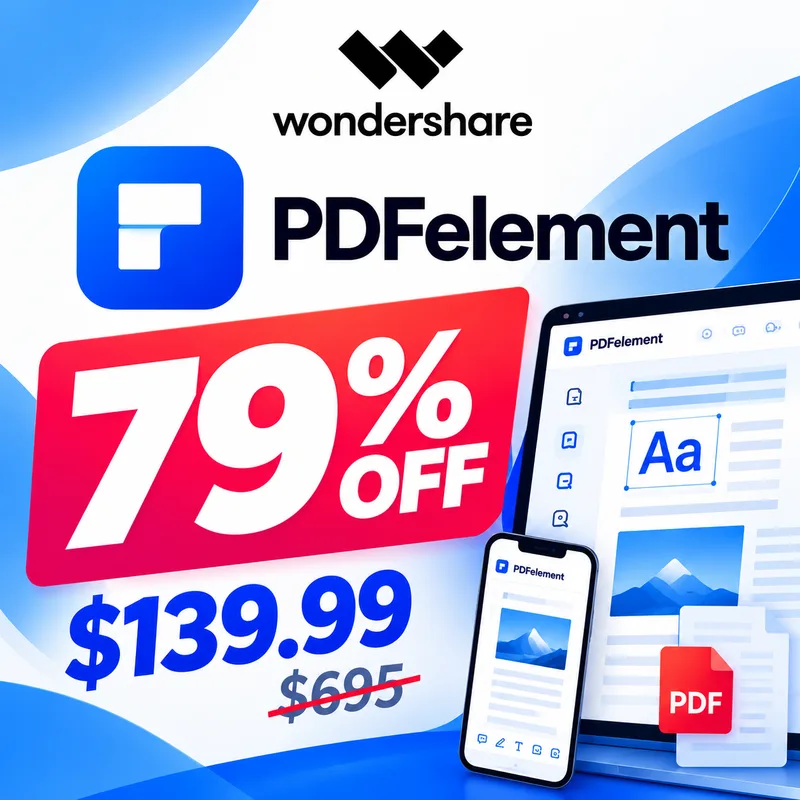 PDFELEMENT fromwondershare amazing deal discount of 79 percent