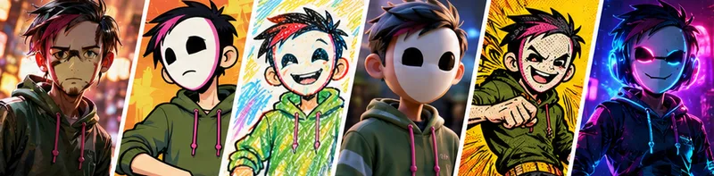 glitch image generations in a variety of looks