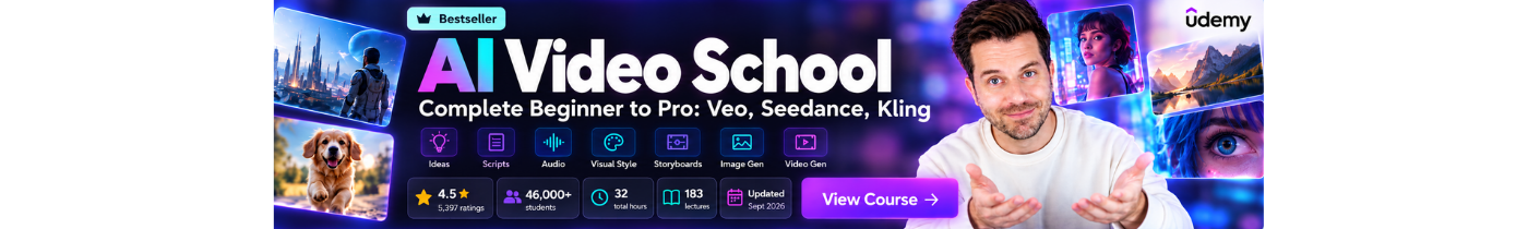 AI Video School through UDEMY - high review rating