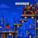 Platformer facing off against big bad boss